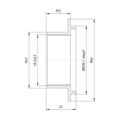 M41x0.5 female thread to Nikon Z-mount camera adapter