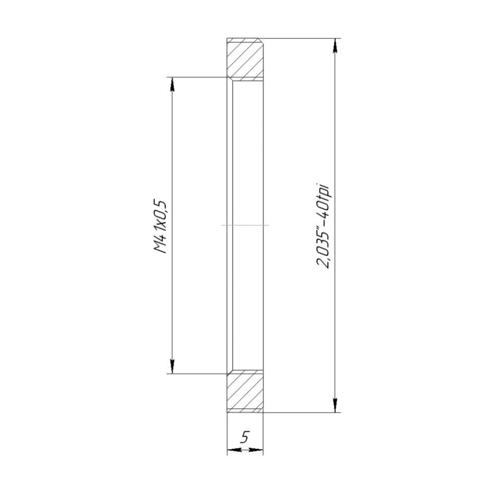 M41x0.5 female to SM2 male thread adapter, flangeless