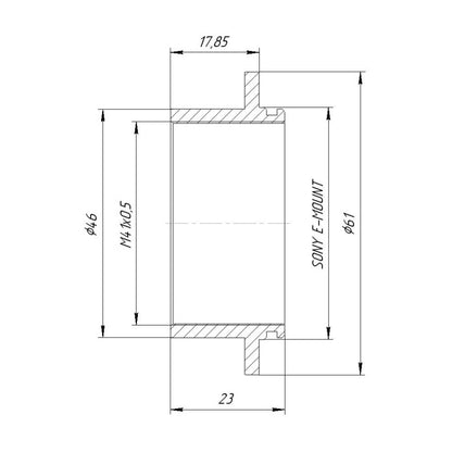 M41x0.5 female thread to Sony E-mount camera adapter