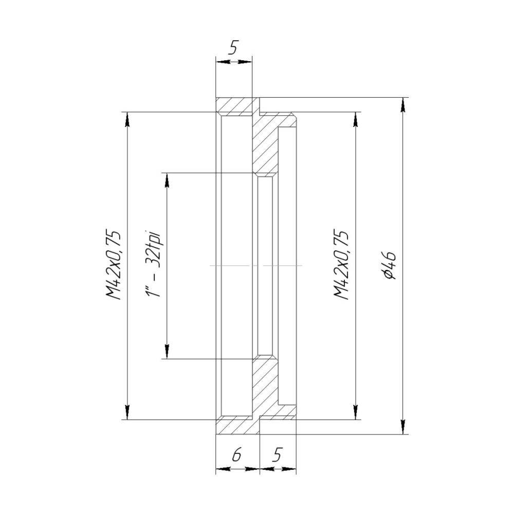 M42x0.75 male/female to C-mount female thread adapter