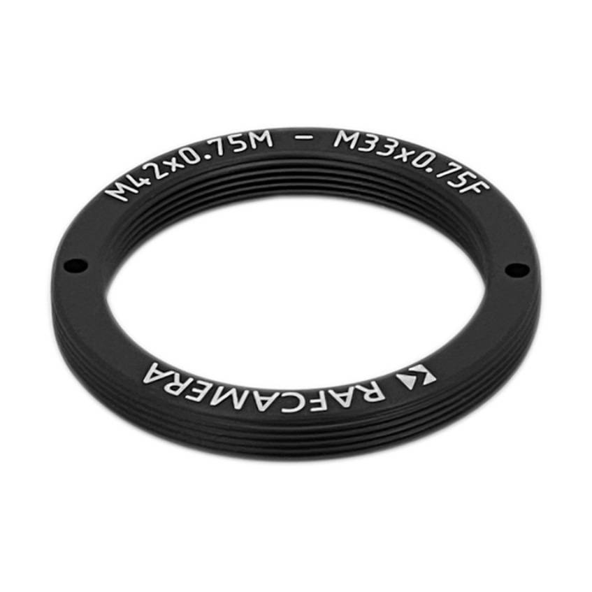 M42x0.75 male to M33x0.75 female thread adapter, flangeless