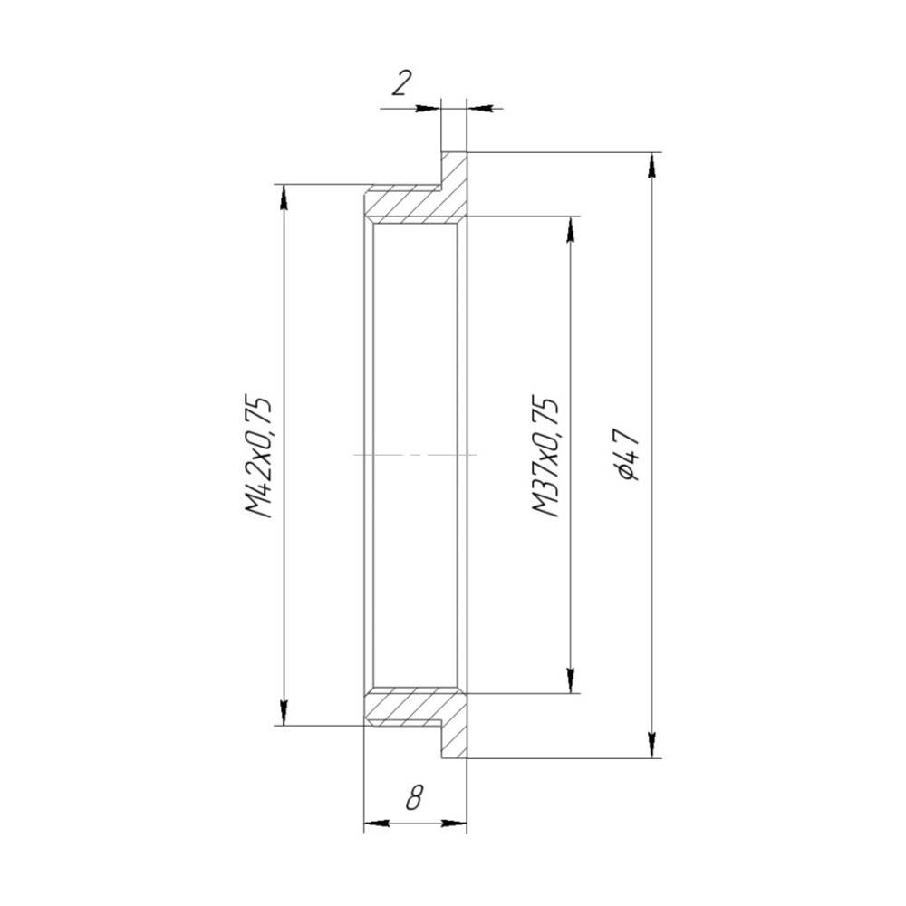 M42x0.75 male to M37x0.75 female thread adapter