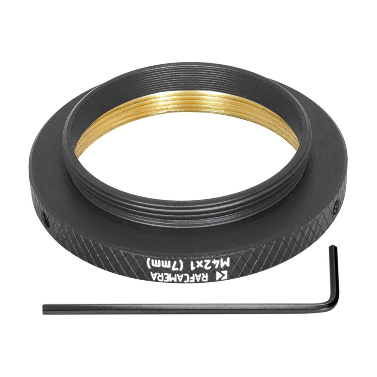 M42x1 macro ring with adjustable bronze insert