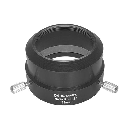 M42x1 female thread to 2" telescope eyepiece adapter, for 30mm barrel