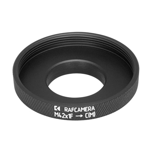 M42x1 female thread to C-mount camera adapter, 6.5mm long