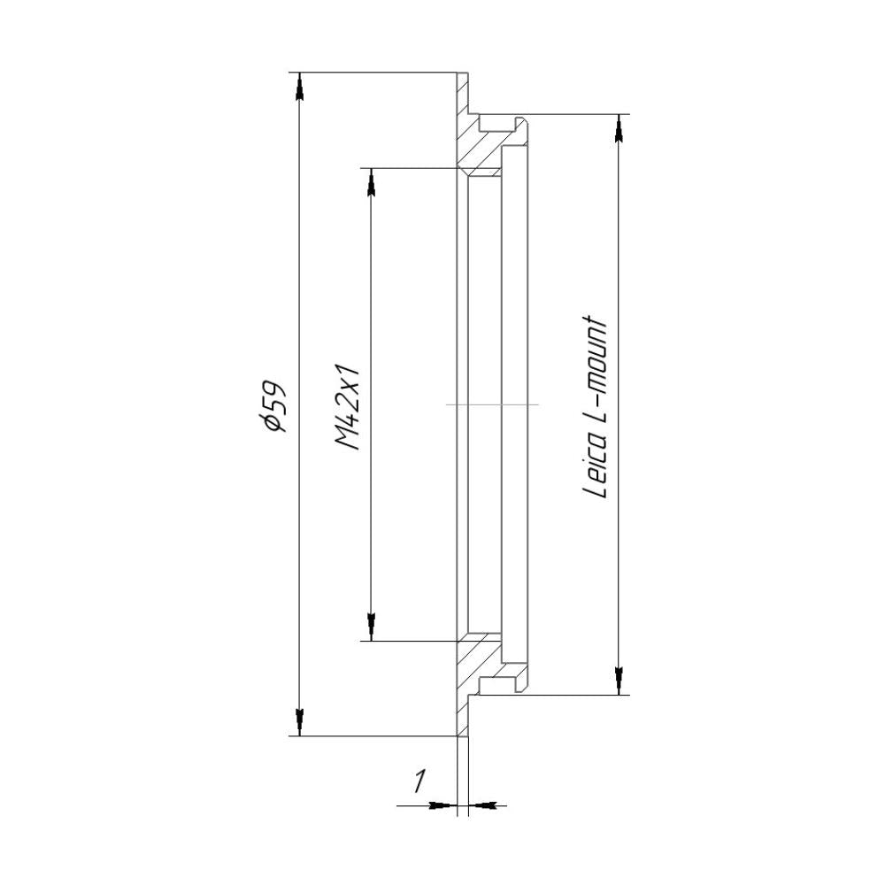 M42x1 female thread to Leica L (TL/SL) camera mount adapter for helicoids