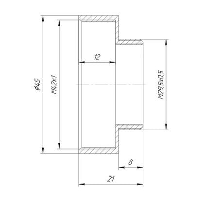 M42x1 female to M29.5x0.5 male thread adapter for Copal #0 shutter
