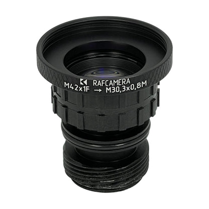 M42x1 female to M30.3x0.8 male thread adapter