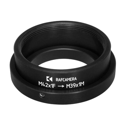 M42x1 female to M39x1 (LTM) male thread adapter, infinity focus