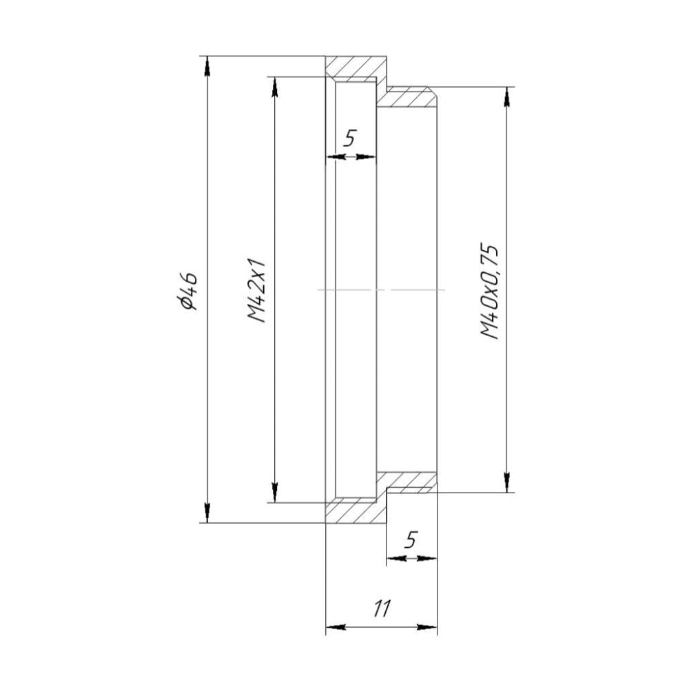 M42x1 female to M40x0.75 male thread adapter for shutters