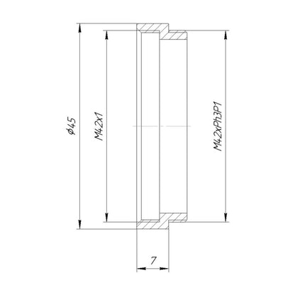 M42x1 female to M42xPh3P1 male thread adapter for Leica Z6, Z16