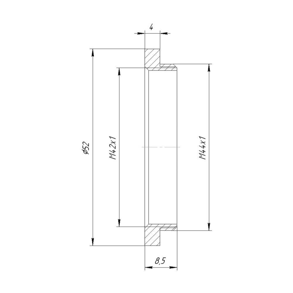M42x1 female to M44x1 male thread adapter for Miranda Auto Sensorex EE camera