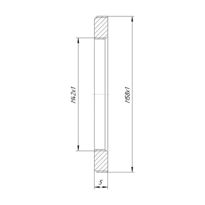 M42x1 female to M58x1 male thread adapter for focusing helicoids