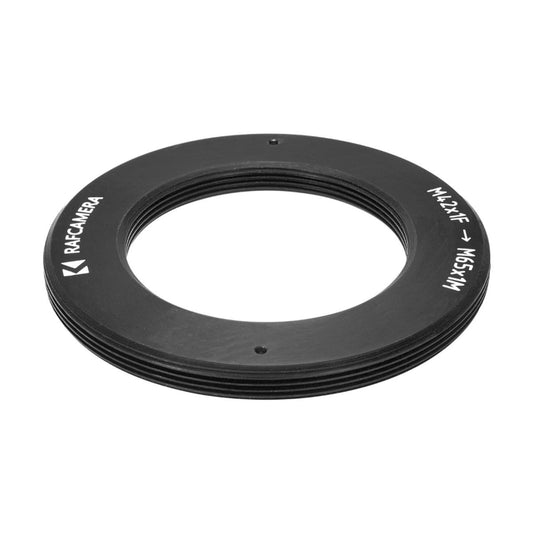 M42x1 female to M65x1 male thread adapter, flangeless
