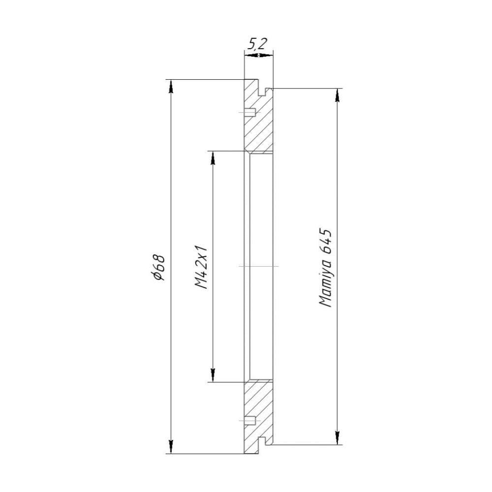 M42x1 female thread to Mamiya 645 camera mount adapter