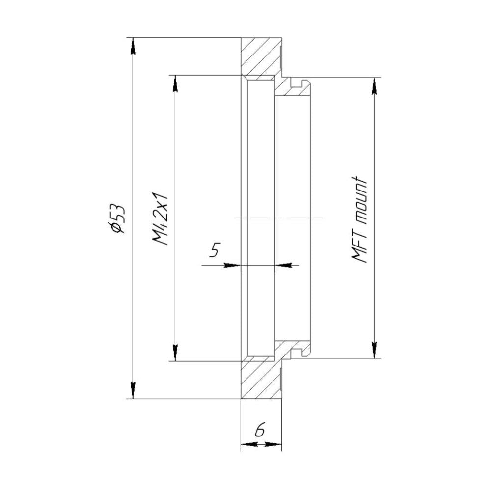 M42x1 female thread to MFT (Micro 4/3) camera mount adapter for helicoids