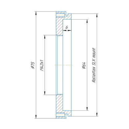 M42x1 female thread to Rolleiflex SLX camera mount adapter