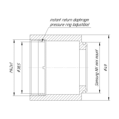 M42x1 female thread to Samsung NX Mini camera mount adapter, INFINITY