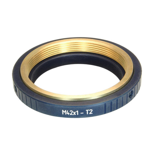 M42x1 female to M42x0.75 (T2) male thread adapter for telescopes, bronze insert
