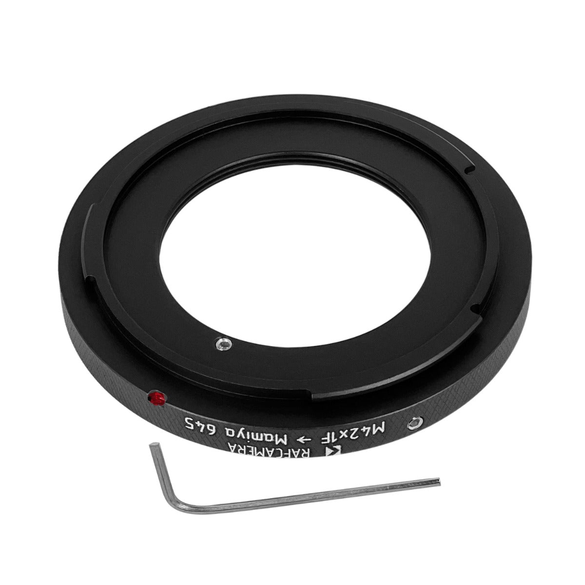 M42x1 lens to Mamiya 645 camera mount adapter with extra M67x0.75 female thread