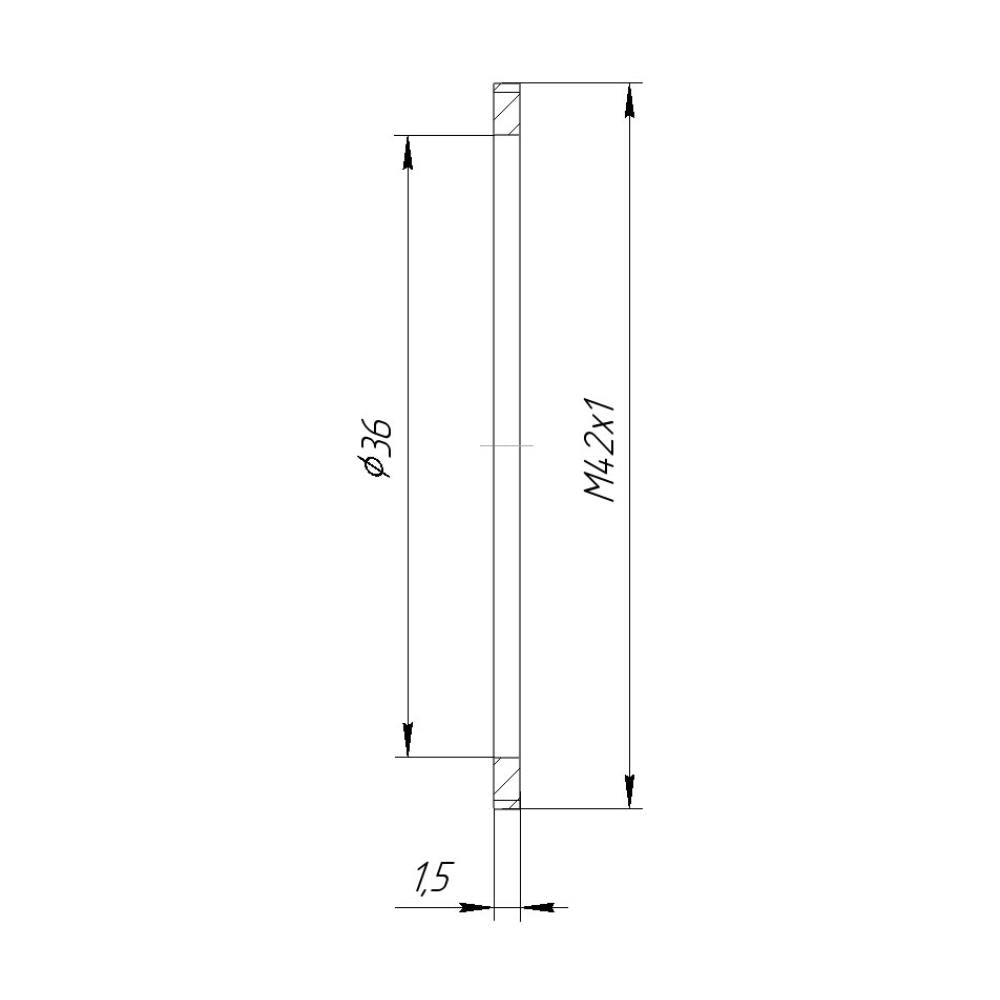 Retention ring with M42x1 male thread to press a lens aperture pin