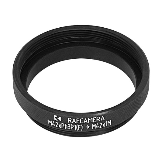 M42xPh3P1 female to M42x1 male thread adapter for Leica Z16 objectives