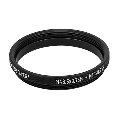M43.5x0.75 male to M43x0.75 female thread adapter (43.5mm to 43mm step-down ring)