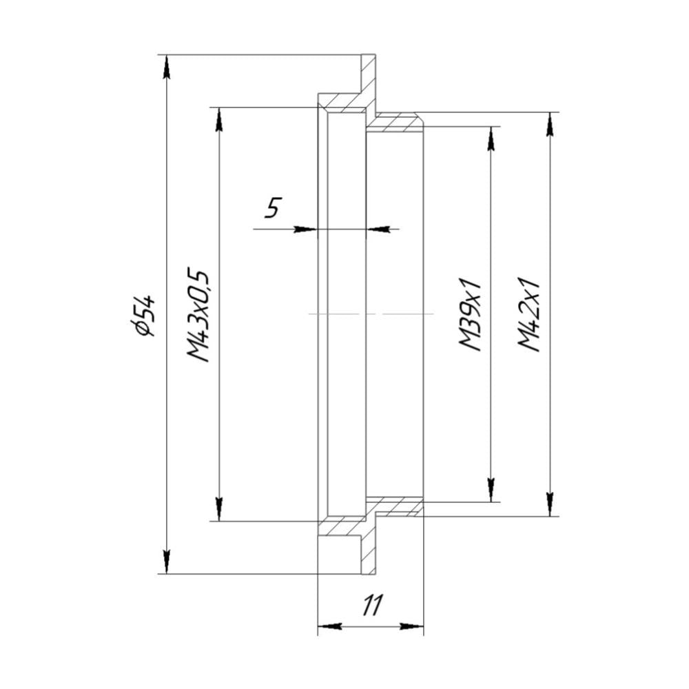 M43x0.5 female to M42x1 male thread adapter for Minolta Bellows