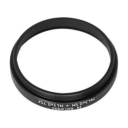 M43x0.5 male to M43x0.75 female thread adapter (pitch converter)