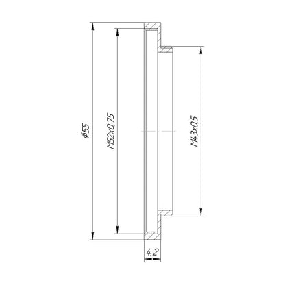 M43x0.5 male to M52x0.75 female thread adapter (43mm to 52mm step-up ring)