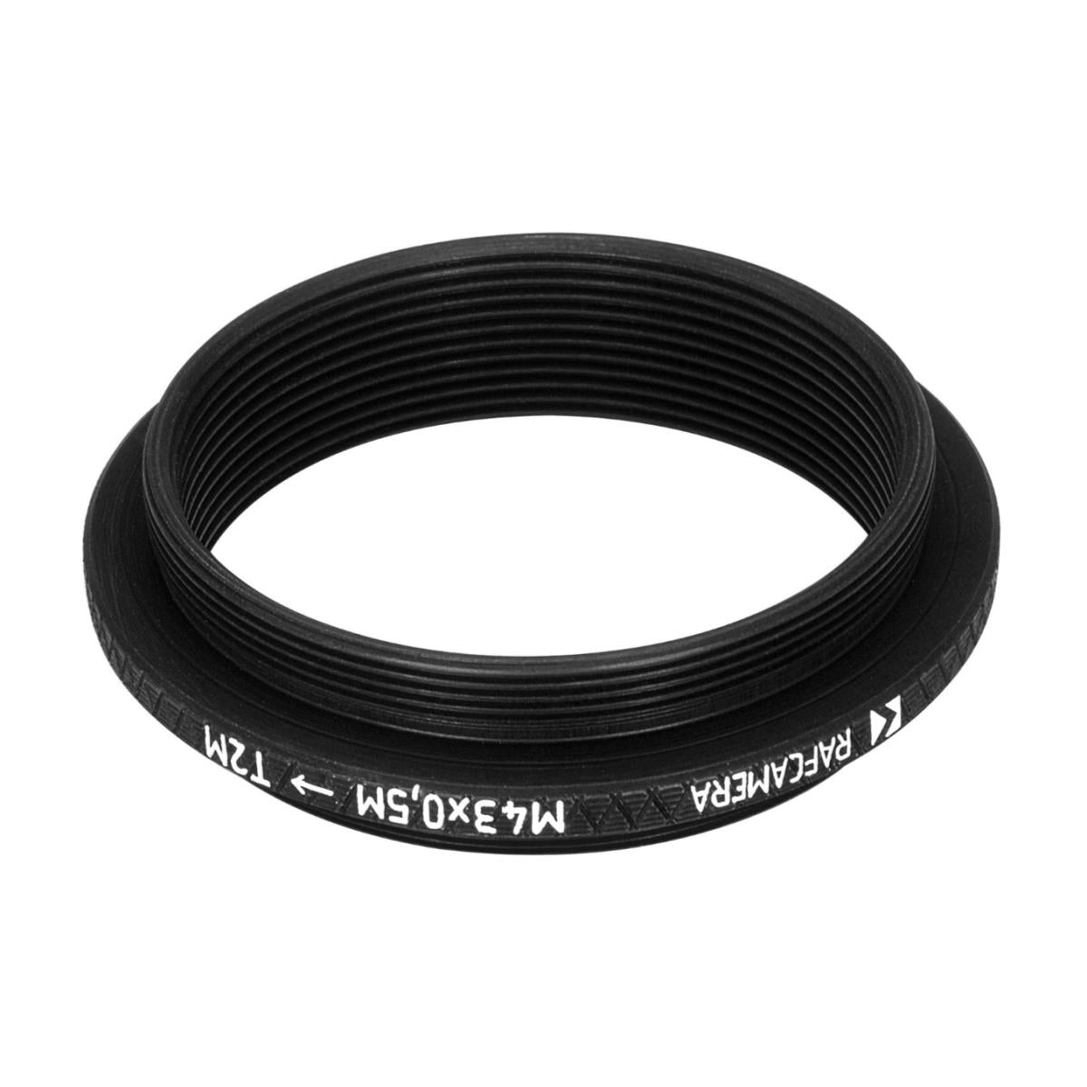 M43x0.5 male to M42x0.75 (T2) male thread adapter with M39x1 female thread
