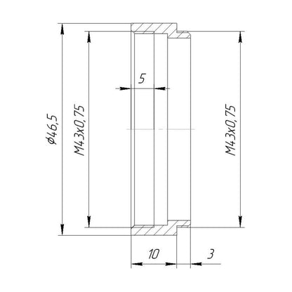 M43x0.75 thread extender (10mm)
