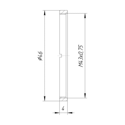 Retaining ring with M43x0.75 female thread