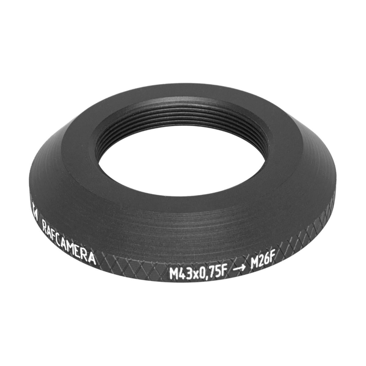 M43x0.75 female to M26x0.7 (36tpi) female thread adapter