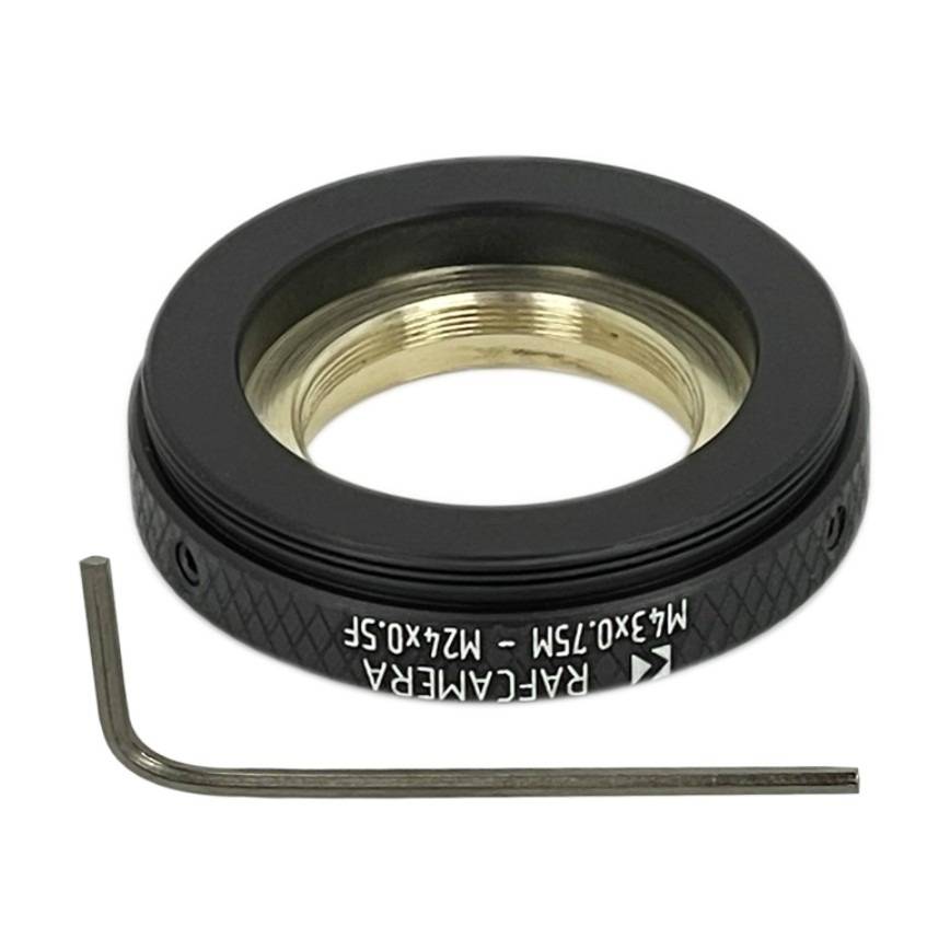 M43x0.75 male to M24x0.5 female step-down ring (adapter for Bolex 8/19/1.5x)