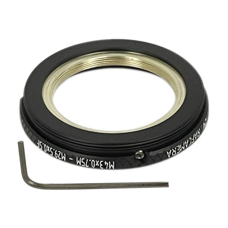 M43x0.75 male to M29.5x0.5 female thread adapter, rotatable