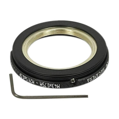 M43x0.75 male to M29.5x0.5 female thread adapter, rotatable