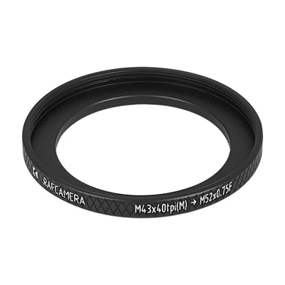 M43x40tpi male to M52x0.75 female thread adapter