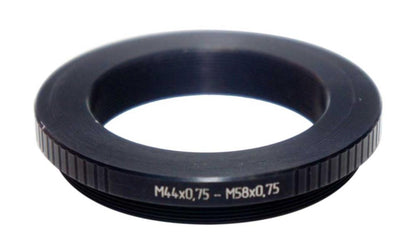 M44x0.75 female to M58x0.75 male thread adapter for LOMO 75mm optical blocks