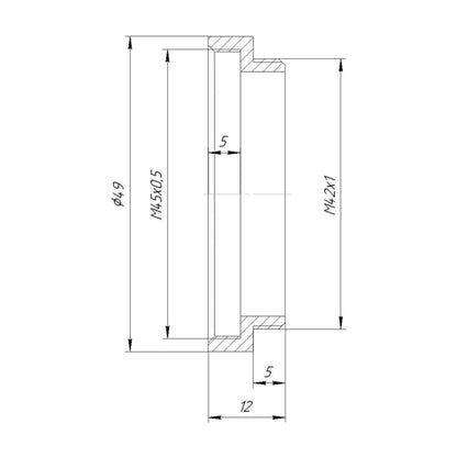 M45x0.5 female to M42x1 male thread adapter