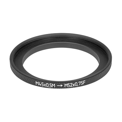 M45x0.5 male to M52x0.75 female thread adapter (45mm to 52mm step-up ring)