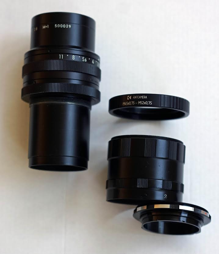 M52x0.75 to M45x0.75 thread adapter for Printing Nikkor 105mm lens