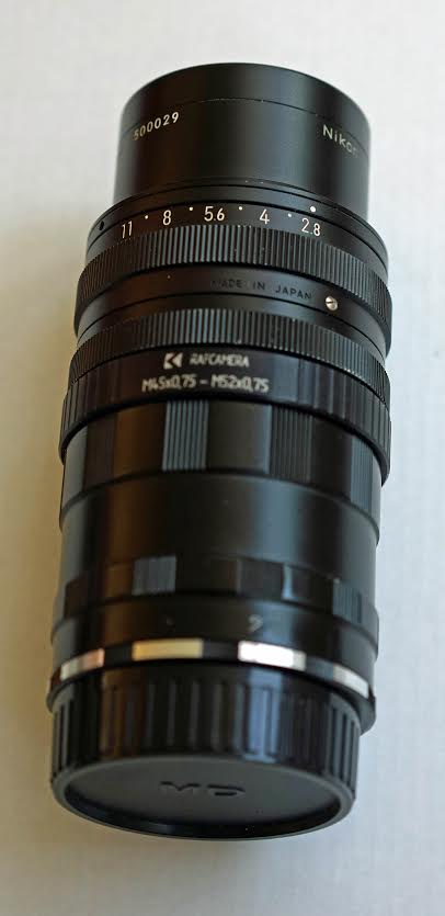 M52x0.75 to M45x0.75 thread adapter for Printing Nikkor 105mm lens