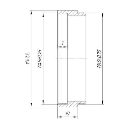 M45x0.75 thread extender (10mm)