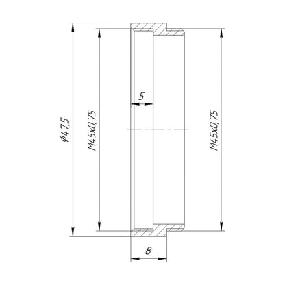 M45x0.75 thread extender (8mm)