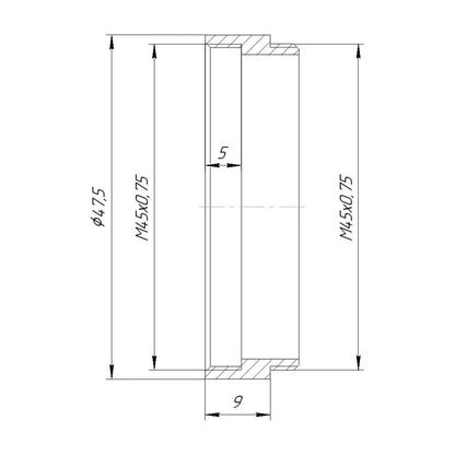 M45x0.75 thread extender (9mm)