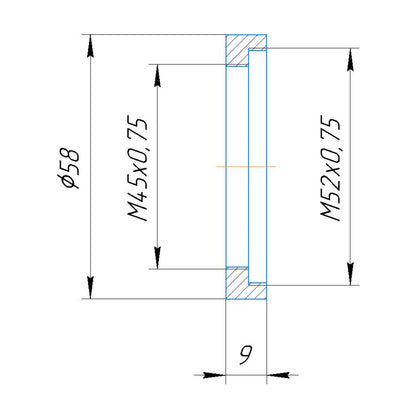 M52x0.75 to M45x0.75 thread adapter for Printing Nikkor 105mm lens