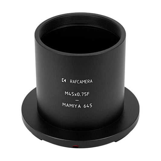 M45x0.75 female thread to Mamiya 645 camera mount adapter