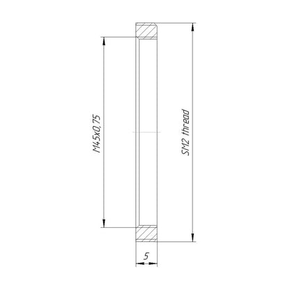 SM2 male to M45x0.75 female thread adapter