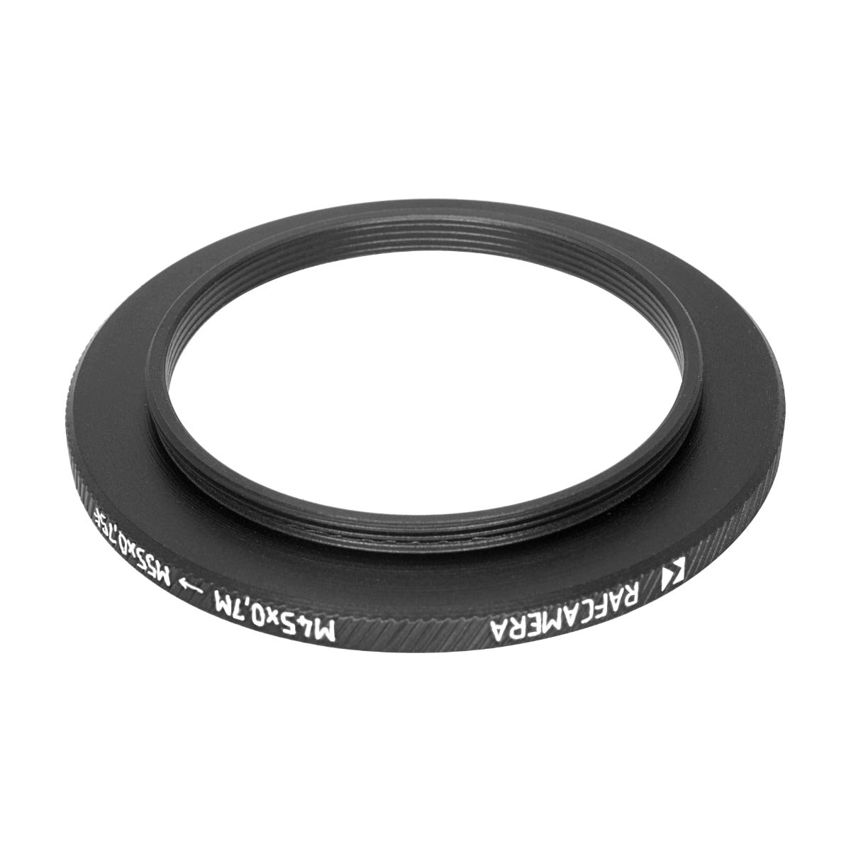 M45x0.7 male to M55x0.75 female thread adapter (45mm to 55mm step-up ring)